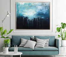 Load image into Gallery viewer, Dark Blue Abstract Canvas Painting Sky Landscape Oil Painting Sp079
