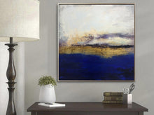 Load image into Gallery viewer, Deep Blue White Gold Abstract Painting Original Artwork Sp023
