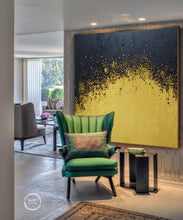 Load image into Gallery viewer, Gold Black Painting Gold Leaf Acrylic Canvas Art for Office Sp012
