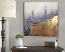 Load image into Gallery viewer, Gold Purple Abstract Painting Original Artwork Sp022
