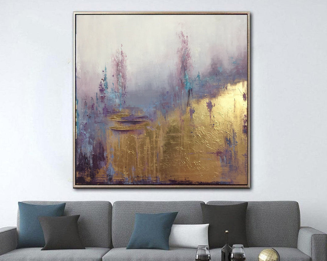 Gold Purple Abstract Painting Original Artwork Sp022