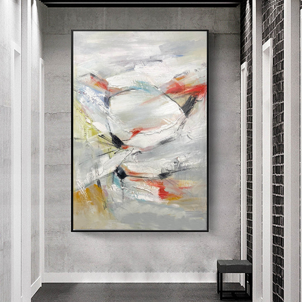 Gray Abstract Painting Oversized Modern Canvas Painting Sp071