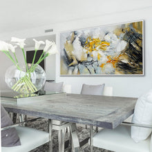 Load image into Gallery viewer, Gray Yellow Textured Acrylic Abstract Painting On Canvas Sp099

