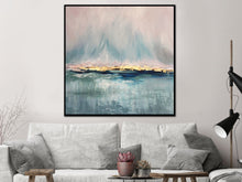 Load image into Gallery viewer, Grey Gold Leaf Wall Art Large Abstract Landscape Painting Sp043
