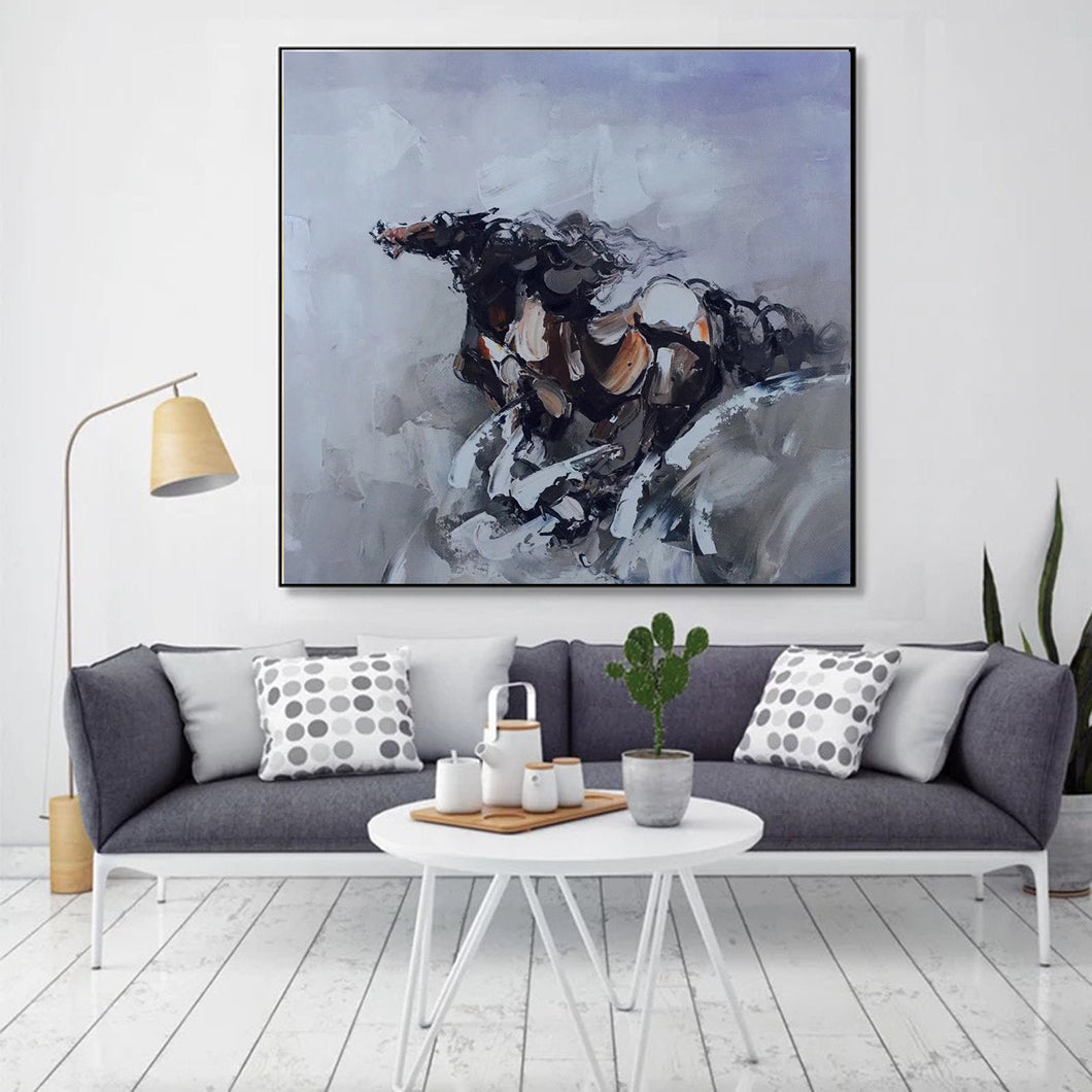 Horse Painting Abstract Horse Painting Palette Knife Canvas Art Wp067