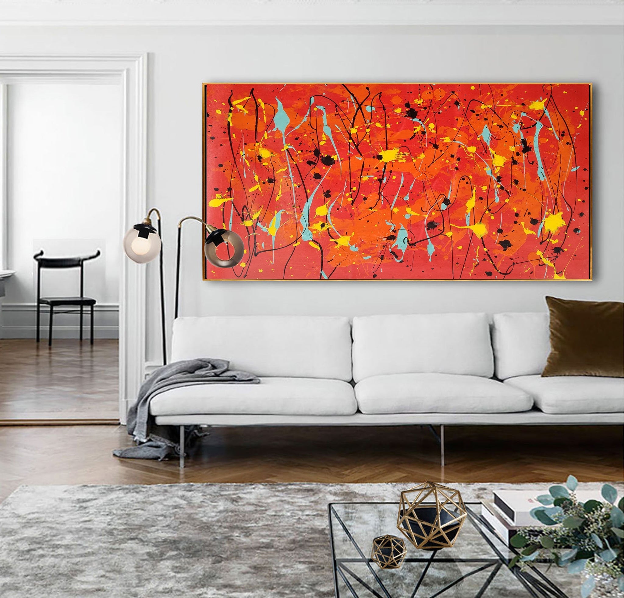 Red Abstract wall hot art, Abstract modern canvas wall art, Abstract paintings for home, Red decoration wall, Stylish abstract decor for home