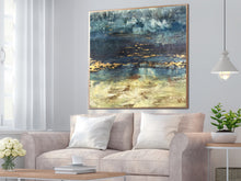 Load image into Gallery viewer, Nave Blue Yellow Painting Gold Contemporary Art Decor Sp010

