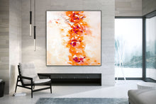 Load image into Gallery viewer, Orange White Abstract Painting Original Oversize Painting Kp109
