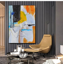 Load image into Gallery viewer, Orange White Yellow Abstract Acrylic Painting Modern Art Wp080
