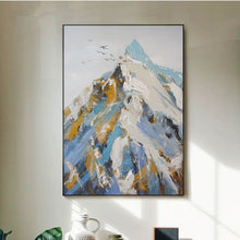 Load image into Gallery viewer, Palette Knife Painting Blue Snow Mountain Painting on Canvas Wp013
