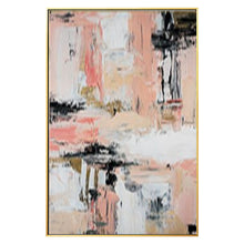 Load image into Gallery viewer, Pink Brown Yellow Abstract Art Original Handmade Painting Wp037
