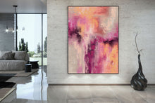 Load image into Gallery viewer, Pink Gray Yellow Abstract Painting on Canvas Kp093

