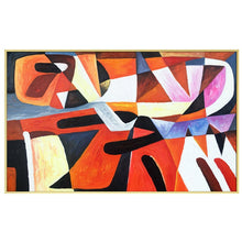 Load image into Gallery viewer, Pink Grey Handmade Geometric Acrylic Painting Orange Brown Wp016
