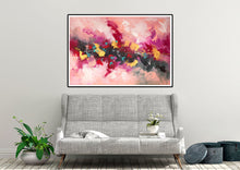 Load image into Gallery viewer, Pink Red Yellow Abstract Painting on Canvas Contemporary Art Kp082
