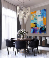 Load image into Gallery viewer, Purple Yellow White Colorful Painting Palette Knife Canvas Art Wp049
