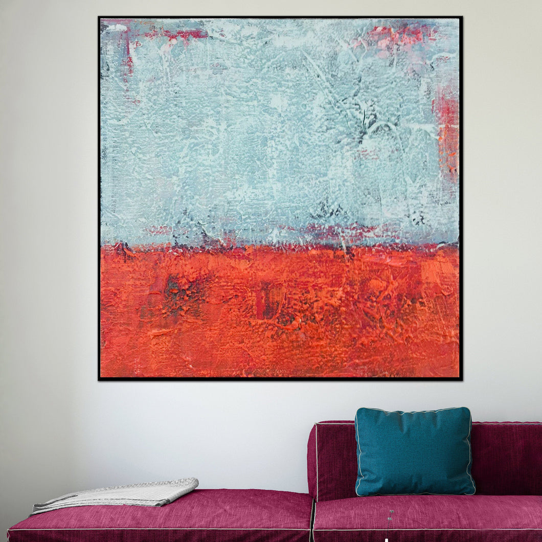 Red Blue Abstract Painting Large Modern Canvas Art Sp046