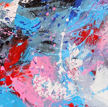 Load image into Gallery viewer, Red Blue Black Painting Original Jackson Pollock style Wp048
