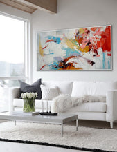 Load image into Gallery viewer, Red Blue White Abstract Painting Yellow Modern Textured Art Sp097
