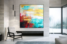 Load image into Gallery viewer, Red Blue Yellow Unique Painting Art Modern Wall Canvas Kp080
