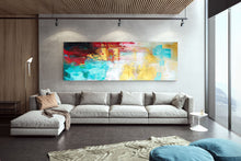 Load image into Gallery viewer, Red Blue Yellow Unique Painting Art Modern Wall Canvas Kp080
