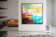 Load image into Gallery viewer, Red Blue Yellow Unique Painting Art Modern Wall Canvas Kp080
