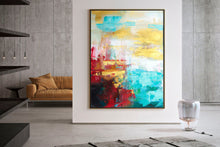 Load image into Gallery viewer, Red Blue Yellow Unique Painting Art Modern Wall Canvas Kp080
