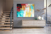 Load image into Gallery viewer, Red Blue Yellow Unique Painting Art Modern Wall Canvas Kp080
