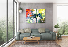 Load image into Gallery viewer, Red Green Pink Abstract Oil Painting On Canvas Huge Artwork Kp085
