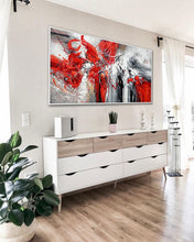 Load image into Gallery viewer, Red Painting Black White Abstract Painting Oversized Painting Sp069
