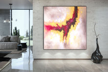 Load image into Gallery viewer, Red Pink Gold Abstract Painting Contemporary Art Kp090
