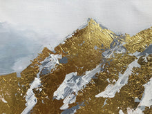 Load image into Gallery viewer, Snow Mountain Painting Sunshine Gold Leaf Wall Art Wp014
