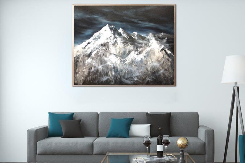 Snow Mountains Abstract Painting Modern Landscape Painting Sp044