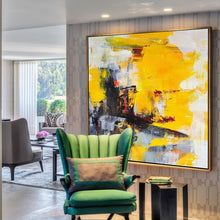 Load image into Gallery viewer, Yellow Abstract Painting Living Room Art Canvas Painting Sp111
