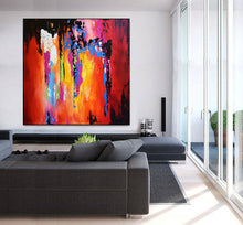Load image into Gallery viewer, Yellow Orange Red Purple Abstract Painting Colorful Living Room Art Wp053
