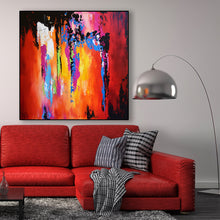 Load image into Gallery viewer, Yellow Orange Red Purple Abstract Painting Colorful Living Room Art Wp053
