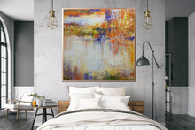 Load image into Gallery viewer, Yellow White Blue Abstract Painting On Canvas Living Room Art Sp037

