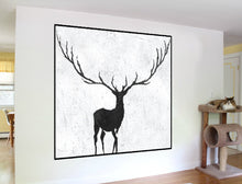 Load image into Gallery viewer, Large Abstract Deer Painting Black and White Painting Yp093
