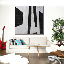 Load image into Gallery viewer, Black And White Abstract Painting on Canvas Minimalist Painting Fp017
