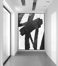 Load image into Gallery viewer, Black and White Wall Art Painting Abstract Contemporary Painting Fp023
