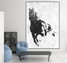 Load image into Gallery viewer, Abstract Horse Painting Black and White Handmade Original Painting Fp019
