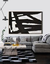 Load image into Gallery viewer, Horizontal Black and White Minimalist Art Modern Minimal Painting Yp067
