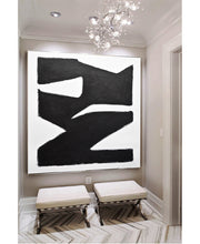 Load image into Gallery viewer, Black and White Minimalist Painting Geometric Abstract Art Np012
