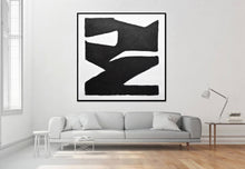 Load image into Gallery viewer, Black and White Minimalist Painting Geometric Abstract Art Np012
