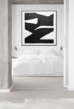 Load image into Gallery viewer, Black and White Minimalist Painting Geometric Abstract Art Np012
