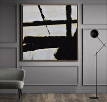Load image into Gallery viewer, Black and White Abstract Painting Minimalist Art Modern Wall Art Decor Yp041
