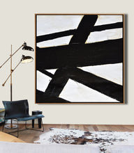 Load image into Gallery viewer, Minimalist Painting Modern Art, Black and White Minimal Art Yp082
