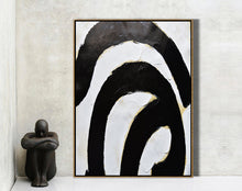 Load image into Gallery viewer, Black White Abstract Painting Minimalist Canvas Art Geometrical Art Yp072

