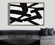 Load image into Gallery viewer, Black and White Wall Art Abstract Art Minimal Painting on Canvas Yp081
