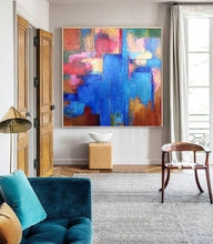 Load image into Gallery viewer, Colorful Wall Art Blue Painting Red Painting Contemporary Art Original Painting Ap063
