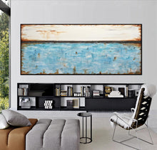 Load image into Gallery viewer, White Blue Abstract Painting Original Turquoise Oil Painting
